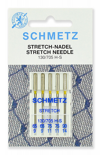 Иглы Стрейч Schmetz 130/705H-S N65(2), №75(2), №90(1)